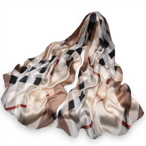 silk scarf Beige